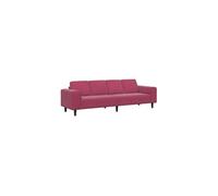 Canape dangle droit fixe GENERIQUE classique 4 places en velours bordeau