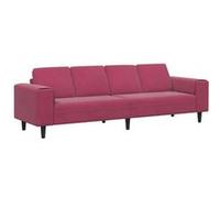 Canapé 4 places Rouge bordeaux 250 x 77 x 76 cm Velours