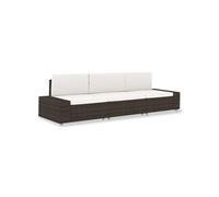 Canape dangle droit fixe grace 3 places en tissu marron