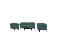 vidaXL Ensemble de canapés 3 pcs velours vert foncé