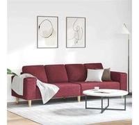 Canape dangle droit fixe haba trading b.v. ALLURE 4 places en tissu bordeau rouge