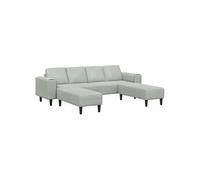 Canapé 4 places 3 pcs Gris clair 250 x 188 x 76 cm Velours