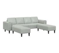 Canapé 4 places 3 pcs Gris clair 250 x 188 x 76 cm Velours