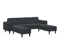 Canape dangle droit fixe haba trading b.v. classique 4 places en velours noir noir