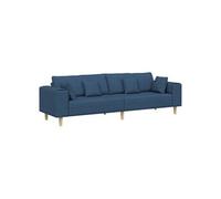 Sofa en tissu avec coussin avec oreiller Bleu 208 cm tissu