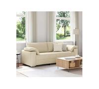 vidaXL Canapé Crème 219 x 80 x 82 cm tissu, Canap&eacute de salon, design moderne, tissu respirant, coussins en mousse, 4105244