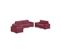Canape dangle droit fixe haba trading b.v. moment 3 places en tissu bordeau