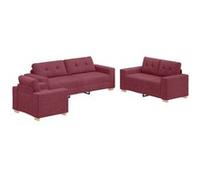 Canape dangle droit fixe haba trading b.v. moment 3 places en tissu bordeau rouge