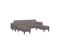 Canape dangle droit fixe haba trading b.v. moment 4 places en velours cotele grisclair