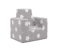 vidaXL Canapé pour enfants gris clair avec étoiles peluche douce