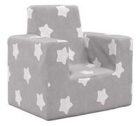vidaXL Canapé pour enfants gris clair avec étoiles peluche douce