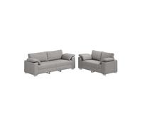 Canape dangle droit fixe haba trading b.v. venlo 3 places en tissu gris
