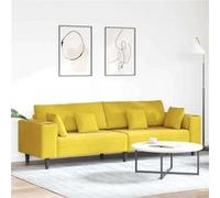 Canape dangle droit fixe haba trading b.v. venlo 4 places en velours jaune jaune