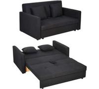 Canape dangle droit fixe homcom max 2 places en tissu gris gris