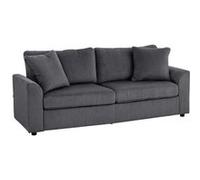 HOMCOM Canapé 3 Place Velours côtelé 212 cm, canapé Moderne avec 2 oreillers Inclus, Coussins à Ressorts, accoudoirs et Dossier rembourrés, Sofa pour Salon, Chambre, Bureau, Gris foncé