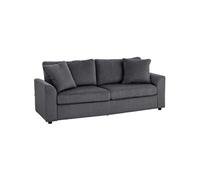HOMCOM Canapé 3 Place Velours côtelé 212 cm, canapé Moderne avec 2 oreillers Inclus, Coussins à Ressorts, accoudoirs et Dossier rembourrés, Sofa pour Salon, Chambre, Bureau, Gris foncé