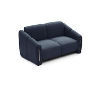 Canape dangle droit fixe menzzo CHARMER 2 places en velours cotele bleufonce