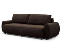 Canape dangle droit fixe menzzo cosy 3 places en velours cotele marron