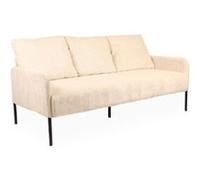Canape dangle droit fixe menzzo look 3 places en velours cotele beige