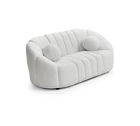 Canape dangle droit fixe menzzo SIDONIE 2 places en tissu bouclette blanc