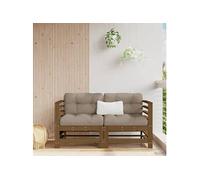 Vidaxl Canapés D'angle Et Coussins 2pcs Marron Miel Bois De Pin Massif