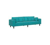 vidaXL Canapé en velours avec coussin avec oreiller Turquoise 208 cm Velours