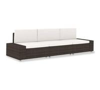 Canape dangle droit fixe Vidaxl grace 3 places en tissu marron Marron G