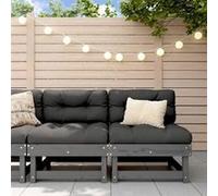 Canape dangle droit fixe Vidaxl moment 2 places en coton noir Gris G
