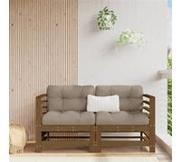 Vidaxl Canapés D'angle Et Coussins 2pcs Marron Miel Bois De Pin Massif