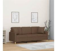 Canapé 3 places avec oreillers décoratifs noir 180 cm tissu canapé vidaXL