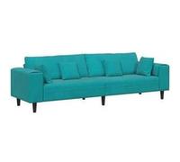 vidaXL Canapé en velours avec coussin avec oreiller Turquoise 208 cm Velours