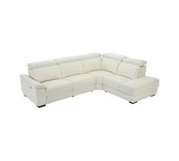 Vente-unique-Canapé d'angle Droit Relax électrique en Tissu Beige KOKIBA
