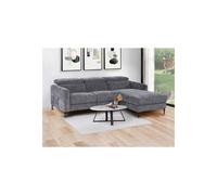 Canapé d'angle droit relax électrique en tissu gris anthracite FUSETA