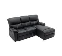 Canapé d'angle droit relax en simili noir CANBY