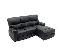 Canapé d'angle droit relax en simili noir CANBY
