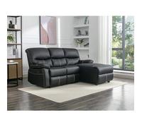 Vente-unique-Canapé d'angle Droit Relax en Simili Noir Canby