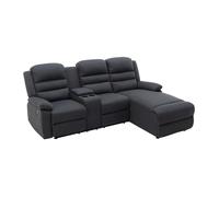 Canapé d'angle droit relax en tissu anthracite MACEDONIA