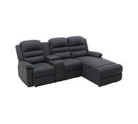 Canapé d'angle droit relax en tissu anthracite MACEDONIA