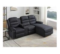 Canapé d'angle droit relax en tissu anthracite MACEDONIA