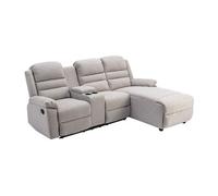Canapé d'angle droit relax en tissu beige MACEDONIA