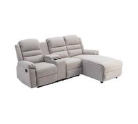 Canapé d'angle droit relax en tissu beige MACEDONIA
