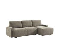 Canapé d'angle droite 3 places tissu vert de gris L 260 x P 88 / 139cm / x H 87cm - Dany