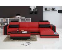 Canapé d'angle en cuir Big XXL L Form Salon Canapé avec USB Garniture Nouveau H2211B