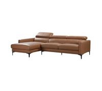 Canapé d'angle en cuir de buffle FLORENCE - Camel - Angle gauche