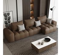 Canapé d'angle en Cuir de Style Italien Moderne et Minimaliste de Luxe, Structure en Bois Massif, canapé spacieux et Moelleux, Grande Taille Moderne, Convient pour Le Salon/Bureau/Appartement.