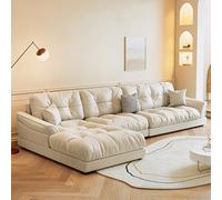 Canapé d'angle en Cuir, Moderne, Simple et Luxueux, Structure en Bois Massif, spacieux et Confortable, Grandes Dimensions Modernes, idéal pour Le Salon, Le Bureau ou Un Appartement.
