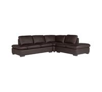 Canapé d'angle en cuir ONYX II - Marron - Angle droit