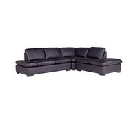 Canapé d'angle en cuir ONYX II - Noir - Angle droit