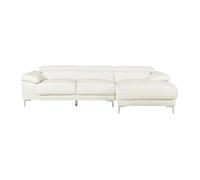 Canapé d'angle en cuir SOLANGE - Blanc - Angle droit Blanc