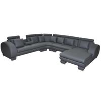 Canapé d'angle en cuir +USB Canapé Rembourrage Siège Paysage de salon Design XXL Forme U Garniture